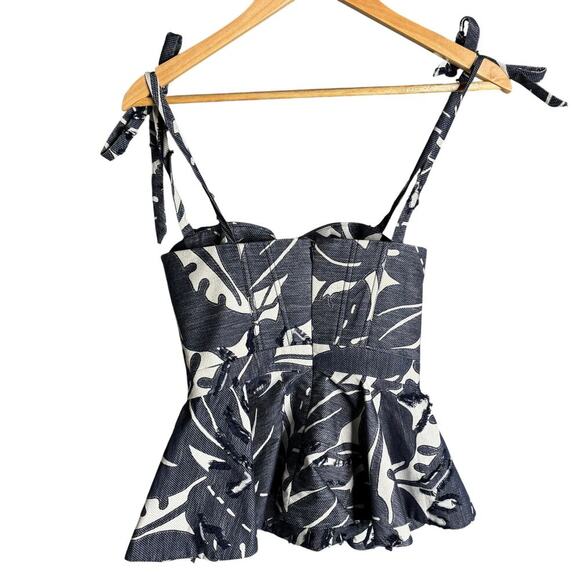 Andres Otalora Ciudad Perdida Top Navy Print Size 0 NWT - Picture 2 of 3